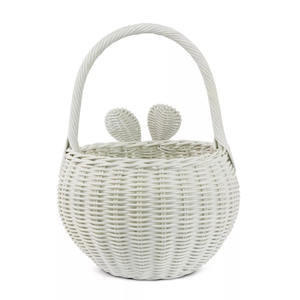 Cesta de conejito de Pascua encantadora, organizador de mimbre natural, cestas multiusos para almacenamiento en el hogar y la habitación de los niños. - Product Image 6