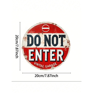 CIFbuy Targa Vintage Rotonda in Metallo con Scritta 'Non Entrare' per Garage, Bar, Casa, Caffetteria - TikTok per Servizio Ritiro Temu - Product Image 5