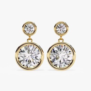 New Good Quality Lab Created Round Cut Diamond Jewelry Design 925 Sterling Silver 4mm 5mm <b>Fine</b> Women Stud <b>Earrings</b> - Product Image 2
