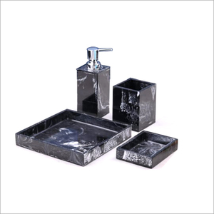 Juego de Baño de Resina de Color Negro de Alta Gama, Dispensador de Jabón, Juego de Baño de Lujo, Decoración Disponible al Precio Más Bajo - Product Image 1