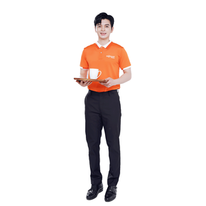 Conjunto de Uniforme Duradero Unisex para Cafetería, Restaurante y Panadería, Camisa Polo de Poliéster Tejido y Delantal, Ropa de Trabajo Personalizable para Personal - Product Image 2