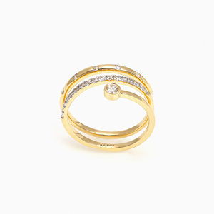 Bague ouverte multi-rangs en diamant de laboratoire taille ronde en or 10K 14K 18K ou argent 925 935, bijoux fins personnalisés - Product Image 2