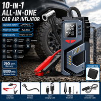 Compresseur d'air portable sans fil pour démarrage d'urgence, gonflage des pneus de voiture et de vélo électrique