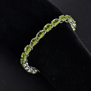 Pulsera de Tenis con Micro Pavé de Peridoto Natural Ovalado Facetado de Calidad Superior, Brazalete de Plata de Ley 925 Sólida, Joyería Fina - Product Image 6