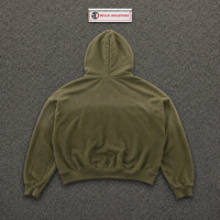 Sweat à capuche zippé vert pour homme, sweat-shirt polaire oversize pour homme, imprimé cœur, veste décontractée à capuche, design logo frontal, collection automne, soldes