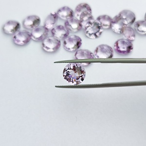 พลอยสีชมพูอเมทิสต์บราซิลตัดเหลี่ยมเพชรพลอยคริสตัลบำบัดธรรมชาติ8มม. หลวมเครื่องประดับทำด้วยตัวเองอุปกรณ์เสริม - Product Image 4