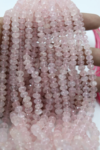 Excelentes cuentas Rondelle facetadas de morganita Natural de 5-6mm para hacer joyas, piedras preciosas sueltas - Product Image 3