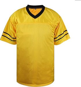 Camiseta Deportiva de Fútbol Amarilla con Cuello en V, de Malla, Manga Corta, Ligera, de Poliéster, para Deportes - Product Image 6