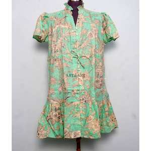 Women Boho Floral Print Short <b>Dress</b> Summer Mini <b>Dress</b> Lightweight Casual Daywear Stylish Holiday Outfit with drawstring waist - Product Image 2