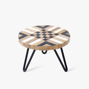 Handmade Eco-Friendly <b>Resin</b> Inlay Irregular Cake Stand with Metal Legs Reusable Dishwasher Safe for Dessert Chocolate Display - Product Image 3