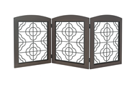Barrière de sécurité autoportante pliable en bois et métal pour animaux – Clôture intérieure extra large à motif animal pour chiens, chats, escaliers et portes