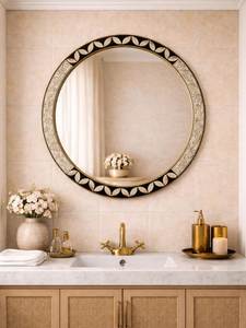 Designer Bone Inlay <b>Mirror</b> <b>Frame</b> Unique Mosaic Pattern Wall <b>Mirror</b> For Upscale Home Decoration - Product Image 1