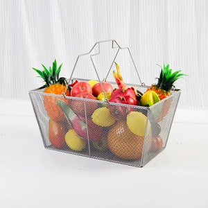 Heavy Duty Cheap Indian Factory Supply Wholesale Kitchen Fashion Design Metal Mesh Fruit <b>Basket</b> for Home Living Room <b>Table</b> Use - Product Image 3