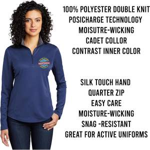 Custom <b>Women's</b> Active Tops Custom Embroidered <b>Quarter</b> <b>Zip</b> Pullover with Personalized Logo and Silk Touch Lk584 - Product Image 6