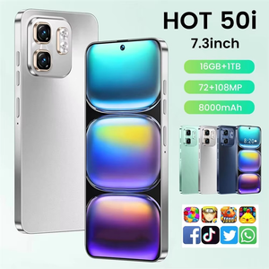 ราคาโรงงาน HOT50I สมาร์ทโฟน Android 13 ปลดล็อค รุ่น 5G กล้อง 108MP รองรับซิมคู่ หน้าจอ HD 7.3 นิ้ว Octa Core - Product Image 2