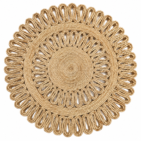 Tapis rectangulaire en jute naturel tressé fait main, lavable, très demandé, décoration moderne pour la maison, style bohème, couleur unie, Indian Star Hometex