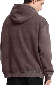 Sudadera con capucha unisex de algodón 100% con lavado ácido, estilo vintage, streetwear, de invierno, gruesa, oversize, lisa, de moda - Product Image 5