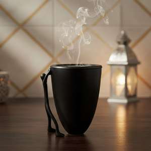 Quemador de incienso de lujo con forma de taza, quemador de incienso árabe Oud, soporte de incienso de cerámica, fragancia para el hogar, regalo para Ramadán y Eid - Product Image 3