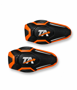 Protège-genoux de moto tout-terrain noir et orange, antidérapants, réglables, tactiques, pour motards, équipement de protection - Product Image 2