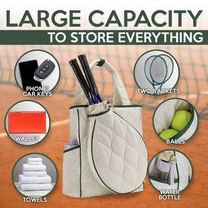 Large Capacity Fashion Tennis Bag Outdoor Sports <b>Badminton</b> & Pickleball Racket Bag Hidden Shoulder Strap Customizable Logo - Product Image 6
