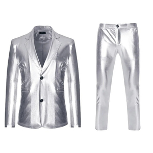 Traje de Hombre Personalizado para Club Nocturno, Traje de 2 Piezas, Chaqueta y Pantalones Brillantes en Dorado, Ropa Masculina de Moda, Trajes para Discoteca - Product Image 3