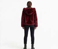 Veste à capuche en fausse fourrure pour femme, fermeture éclair, couleur unie, épaisse et chaude, manteau d'hiver, longueur normale, manches chauve-souris