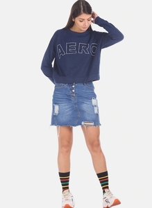 เสื้อสเวตเชิ้ตคอกลมแขนยาวผู้หญิง ผ้าฝ้ายถัก พิมพ์ลายตัวอักษร สไตล์ลำลอง สำหรับฤดูใบไม้ร่วง ขายดี - Product Image 1