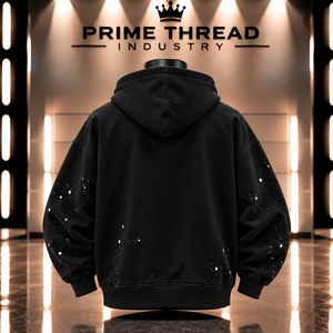 Sweat à capuche surdimensionné personnalisé pour homme, imprimé en relief, effet vieilli, style streetwear, épais, vente en gros - Product Image 5