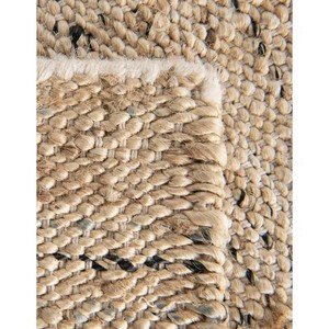 Alfombra de Yute Natural a Rayas, Rectangular, Tejido Plano, Estilo Escandinavo, Ecológica, para Sala de Estar, Pelo Fino - Product Image 5