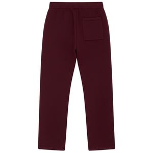 Pantalon de jogging en maille bordeaux décontracté, taille élastique, vêtement de détente, pantalon en maille douce, coupe décontractée pour hommes et femmes - Product Image 2