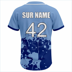 Ensemble d'uniformes de baseball personnalisés en gros, légers, anti-humidité, maillot sublimé, tenue d'équipe, extensibles dans les quatre sens, pour l'été, OEM - Product Image 3