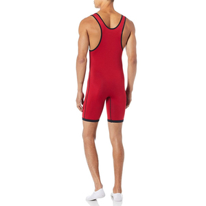 <b>Men's</b> Red Spandex Polyester Tank Top <b>Singlet</b> Solid Color Breathable Casual Workout Wear V-Neck Knitted Style - Product Image 1