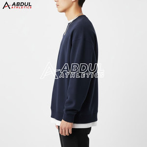 เสื้อสเวตเชิ้ตผู้ชายผ้าคอตตอนผสม ดีไซน์ทันสมัย พร้อมโลโก้สั่งทำ เหมาะสำหรับแฟชั่นวิทยาลัยและสตรีทแวร์ - Product Image 3