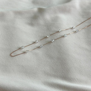 Collar de cristal de oro rosa de 18 quilates, cadena delicada con cuentas de cristal facetadas para mujer, regalo de lujo unisex, joyería fina etérea - Product Image 1
