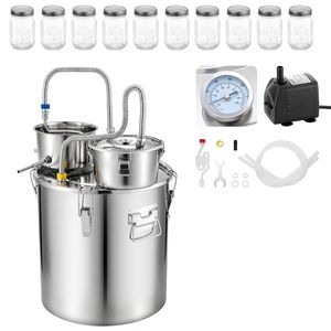 Kit de elaboración casera de cerveza, destilador de alcohol de 13.2 gal/50L con barril Thumper, 10 tarros de vidrio de 16oz, termómetro de doble escala y bomba de agua - Product Image 1