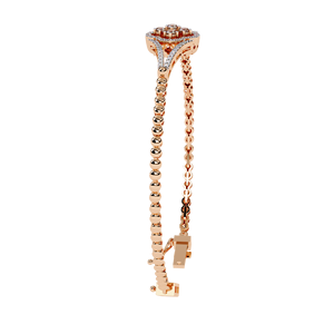 Bracelet géométrique en chevron pour femme – Diamant de laboratoire VVS DEF CVD pavé 3D en forme de pointe de flèche en or massif 9K 10K 14K 18K – Bijoux fins - Product Image 3