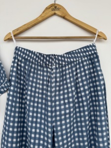 Women's 100% Cotton Gingham <b>Pajama</b> Set Short Sleeve Button-Up Sleepwear Regular Fit <b>Plaid</b> Pattern Casual Lounge Wear - Product Image 3