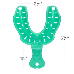 Kit professionnel de 12 porte-empreintes jetables perforées en plastique rigide pour prothèses dentaires, assortiment supérieur et inférieur - Product Image 2