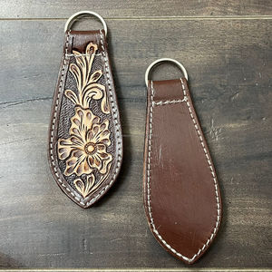 Nouveau Clip à Chapeau en Cuir Western Façonné à la Main avec Aimant Puissant pour Ceintures et Sacs – Porte-Chapeau Élégant à Motif Floral Sculpté - Product Image 6