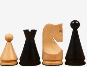Juego de piezas de ajedrez clásicas de la serie Vintage del siglo XIX, en forma de cono, de madera de abeto ebonizado y madera natural, con un rey de 4.09 pulgadas, al mejor precio. - Product Image 5