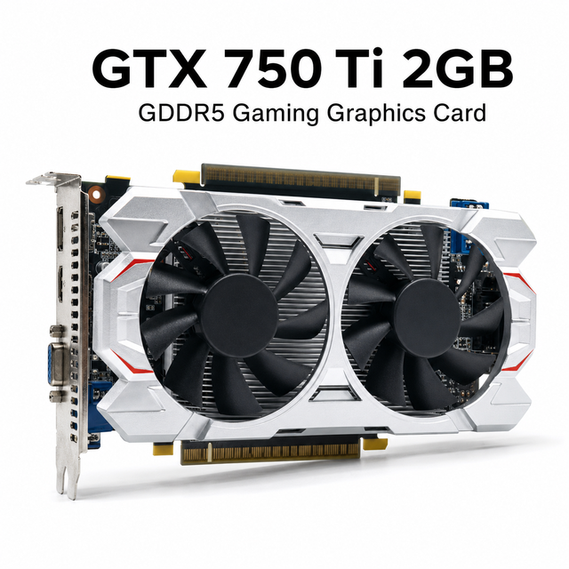 New GTX 750 Ti 2GB GDDR5 128Bit Dual Fan Gaming Graphics Card PCI Express 3.0 X16 DirectX 12 for Desktop PC