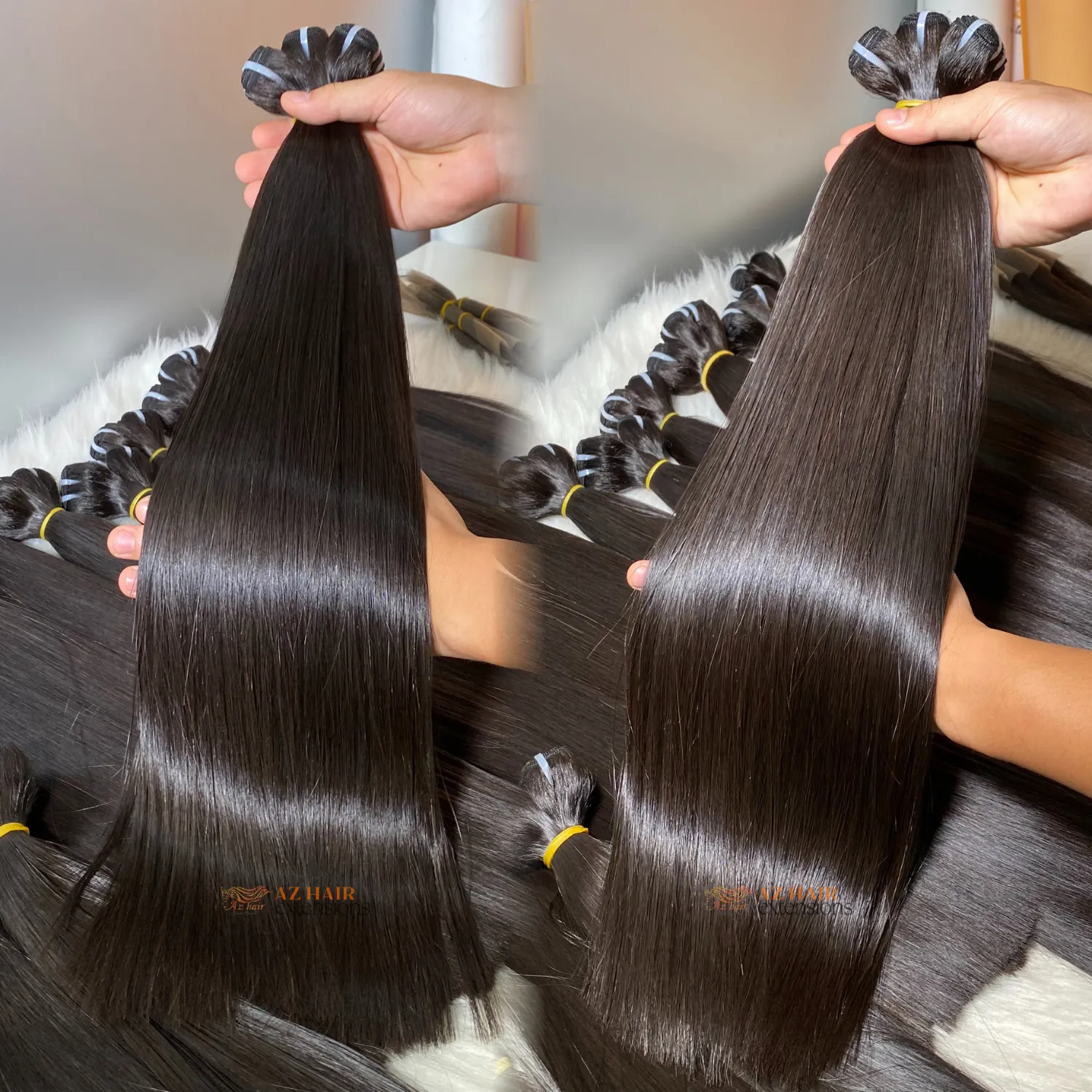Raw Vietnamese Hair Weft Silky Bone Straight Cuticle Aligned Factory Price Cut From 100% Real Unprocessed Hair