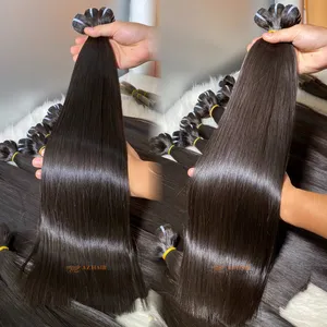 Cabelo cru vietnamita trama óssea de seda cutícula reta alinhada preço de fábrica cortado de 100% cabelo não processado real