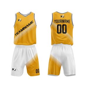 ชุดบาสเก็ตบอลผู้ชายแบบแห้งเร็ว ระบายอากาศได้ดี แขนกุด พิมพ์ลายแบบ Sublimation ชุดกีฬา 100% โพลีเอสเตอร์ รับสั่งทำ - Product Image 6