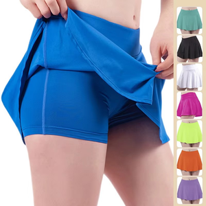Dance Wear Women Custom Logo 2 in 1 Tennis <b>Skirt</b> Workout Yoga Shorts Gym Fitness Running Tennis Yoga <b>Skirts</b> - Product Image 1