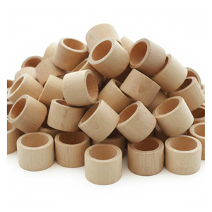 Anneau de serviette circulaire simple en bambou, boucle en bambou et rotin pour fête, anneaux de serviette en bois recyclé - Product Image 3