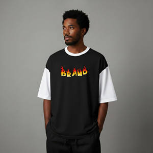 Low MOQ Premium Quality Men's Oversized Short Sleeve's T-Shirt With Printed <b>Logo</b> Street Style Fashion Customize Men's T-shirts - Product Image 1