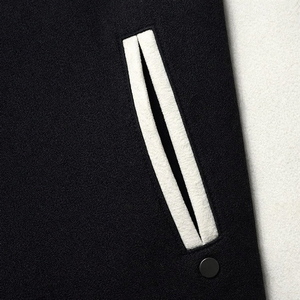 Veste de style universitaire unisexe gris marine, style preppy, boutonnée sur le devant, en tricot de polyester et coton, pour l'automne - Product Image 5