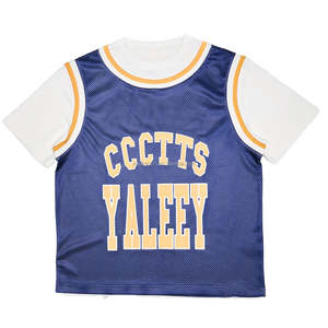 T-shirt d'été personnalisé à séchage rapide pour homme, coupe ample, col en V, avec imprimé, maillot de football en mesh pour le soccer et le basketball - Product Image 1