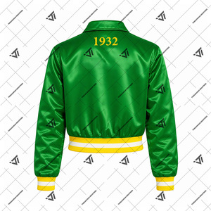Custom Greek Chi Eta Phi Sorority Clothing Embroidered Satin Crop Bomber <b>Jacket</b> College <b>Jacket</b> Greek Paraphernalia - Product Image 2